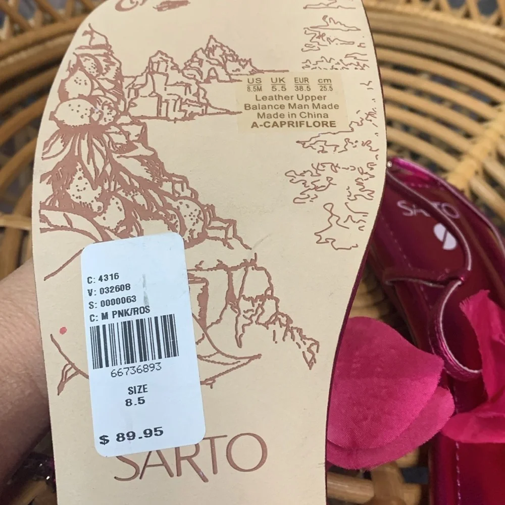 Anthropologie Franco Sarto Capri Flora sandals size 8.5 in fuchsia new